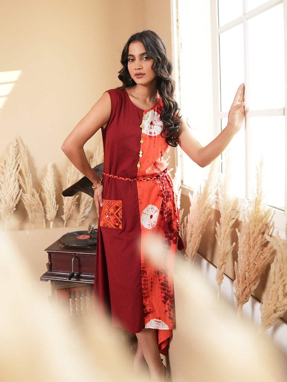 maroon and orange dress Buy Women's Orange and Maroon Tie Dye A-Line Fit and Flare Maxi Dress - Saras The Label | Trendia Orange-Maroon / XXS